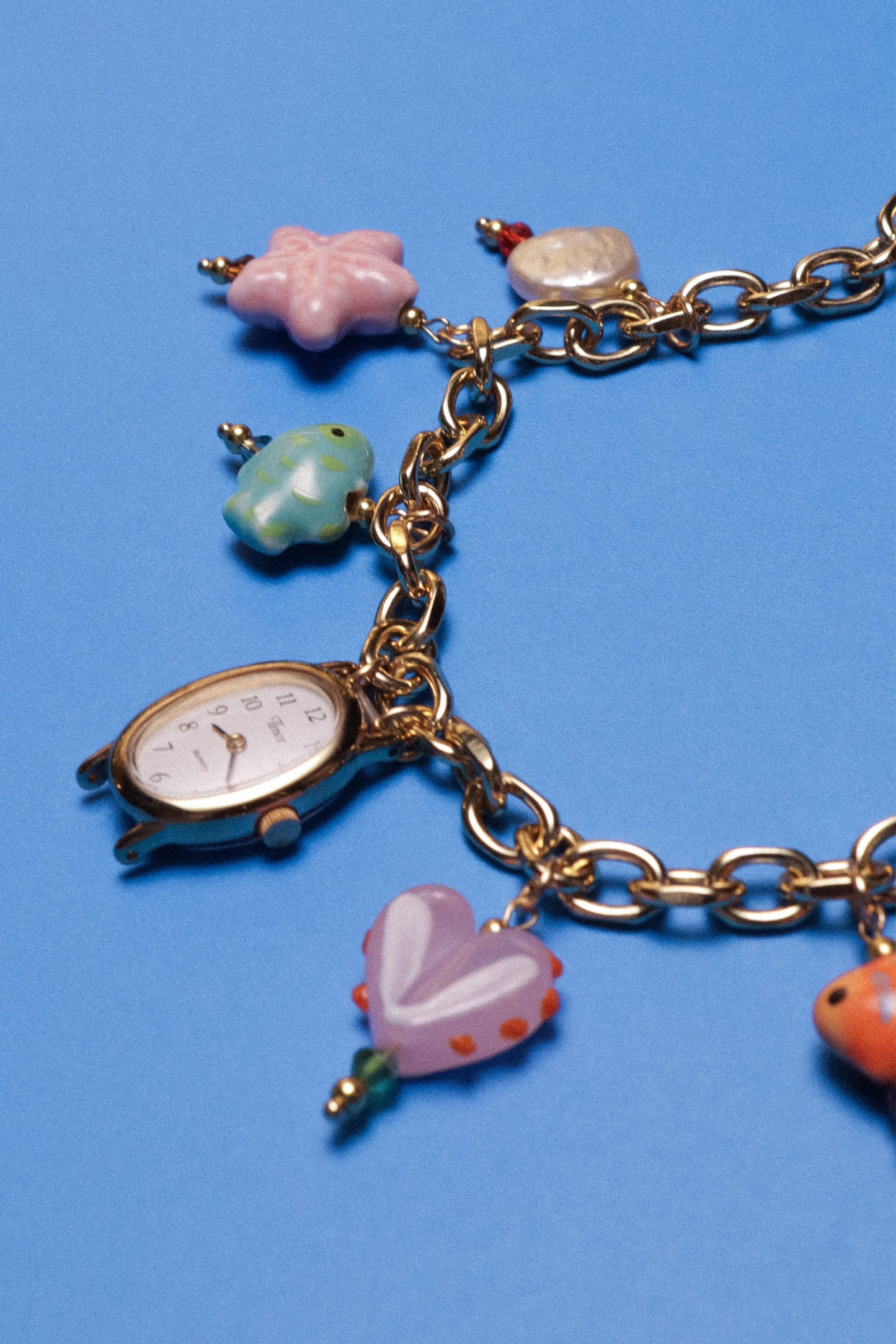 Neon Beach Days Watch Charm Necklace