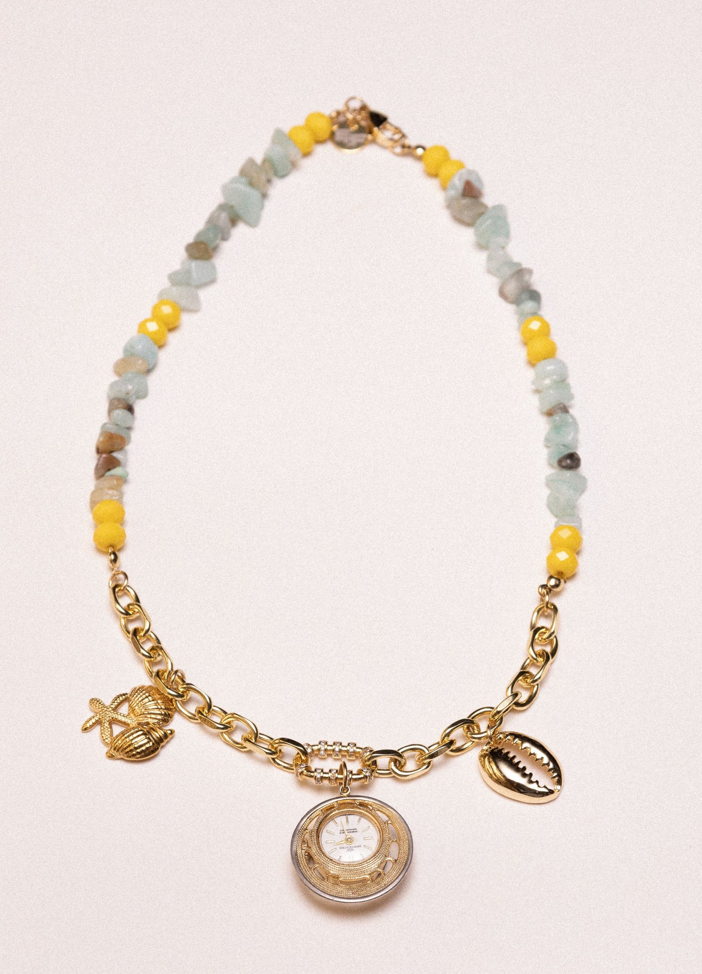 Sunrise Beaded Watch Charm Necklace