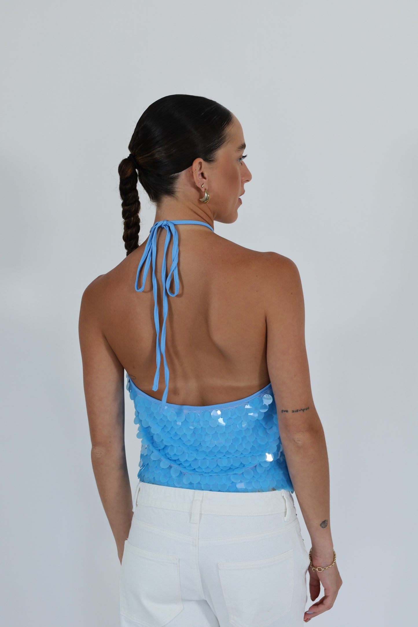 Blue Sequin Top