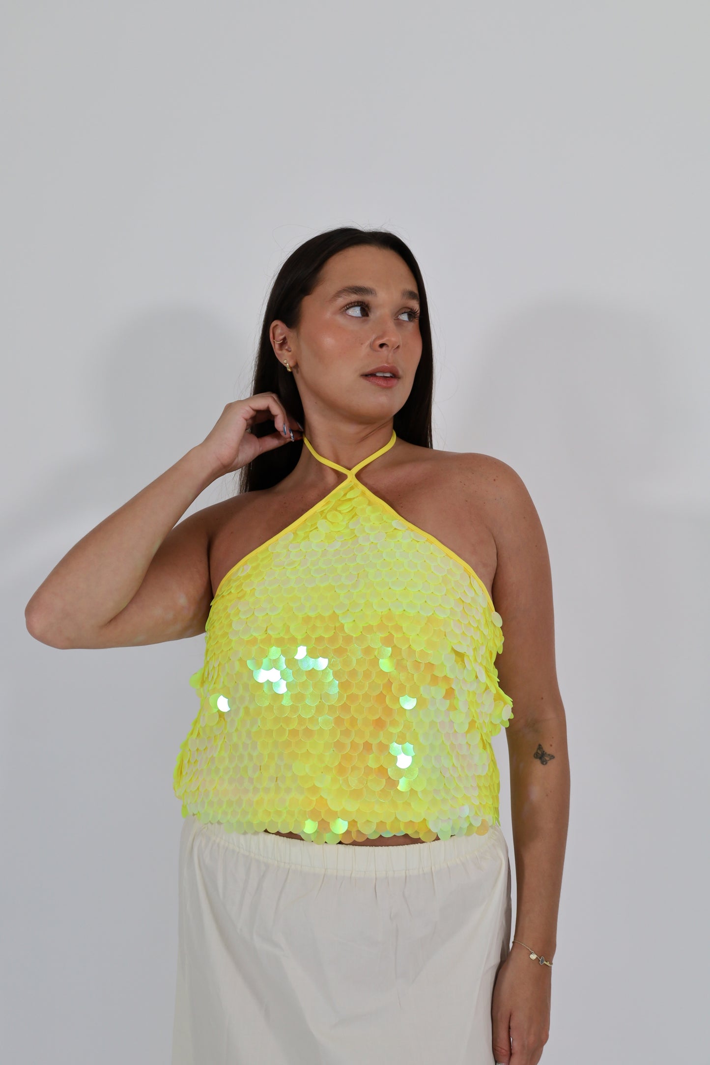 Yellow Sequin Top