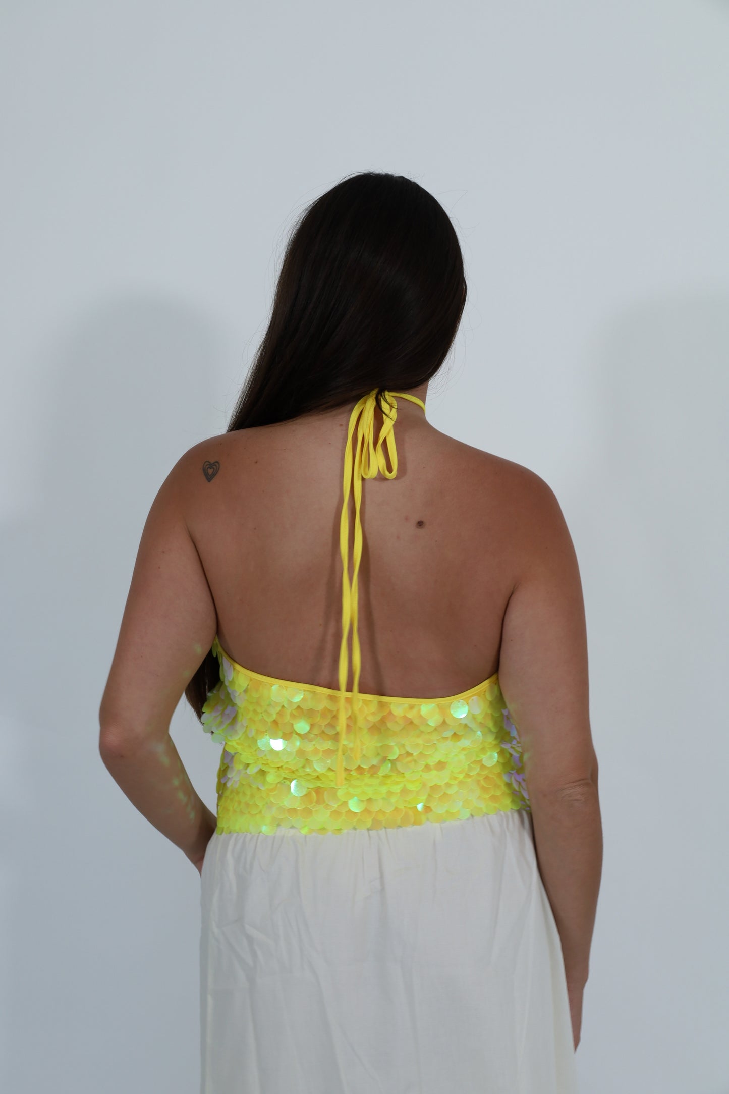 Yellow Sequin Top
