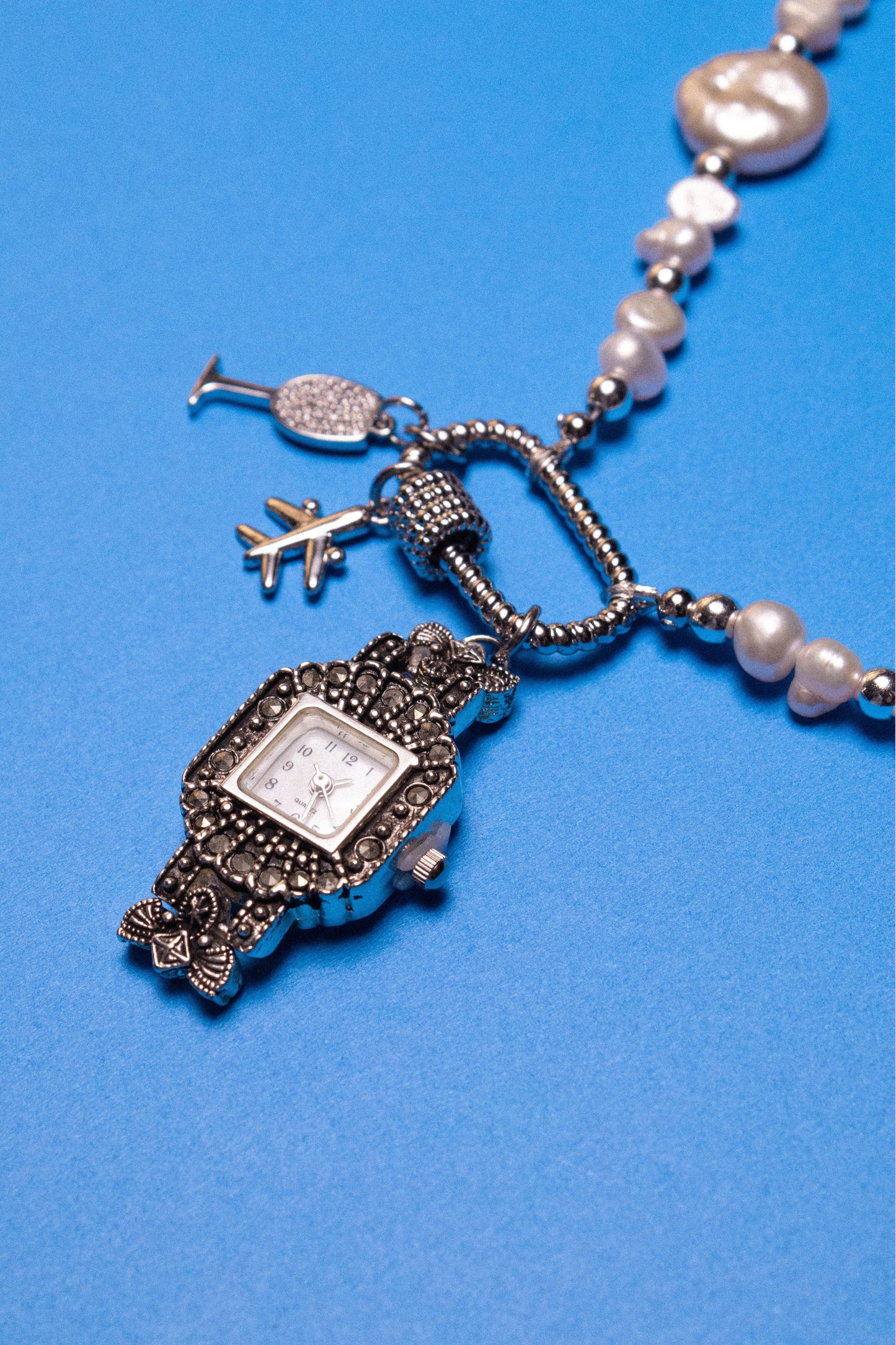 Reef Gem Beaded Watch Charm Necklace