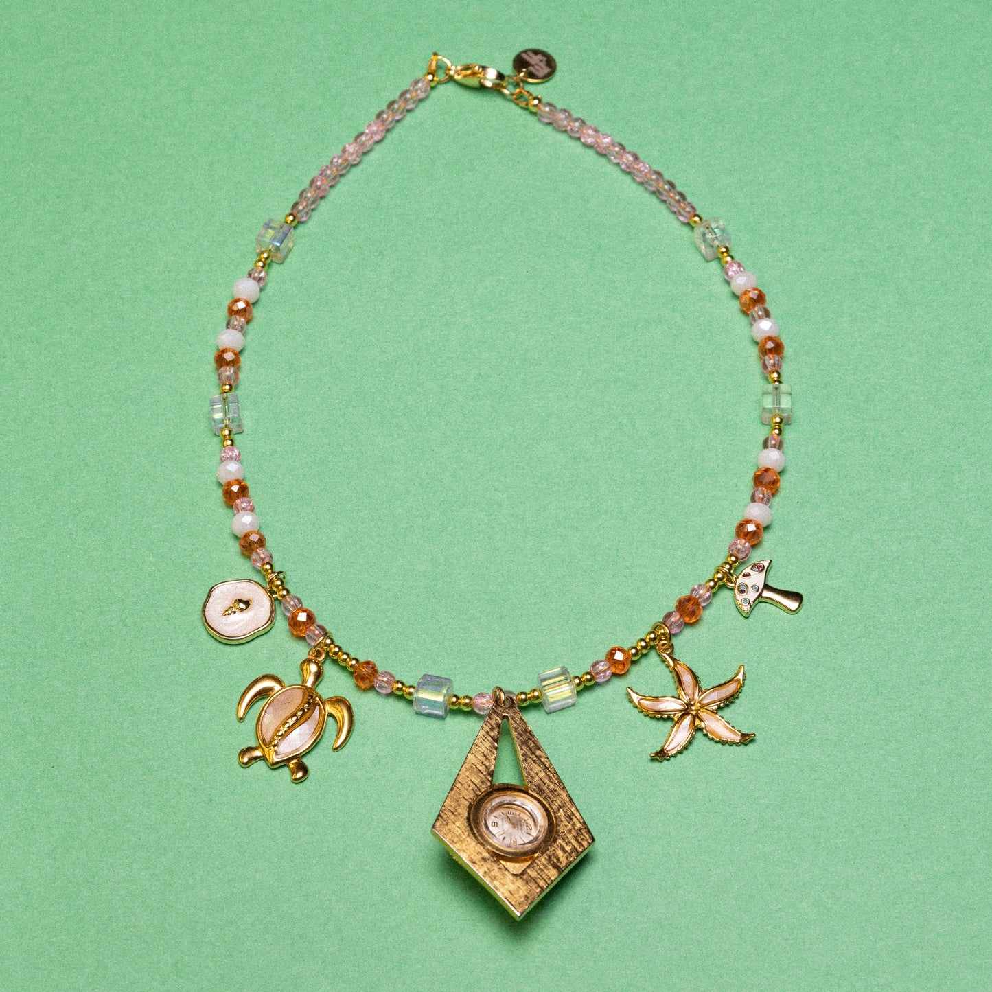 Sunlit Soul Beaded Watch Charm Necklace