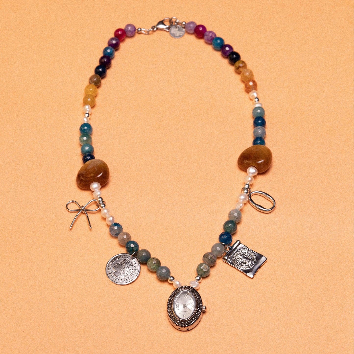 Quick Trip Beaded Watch Charm Necklace