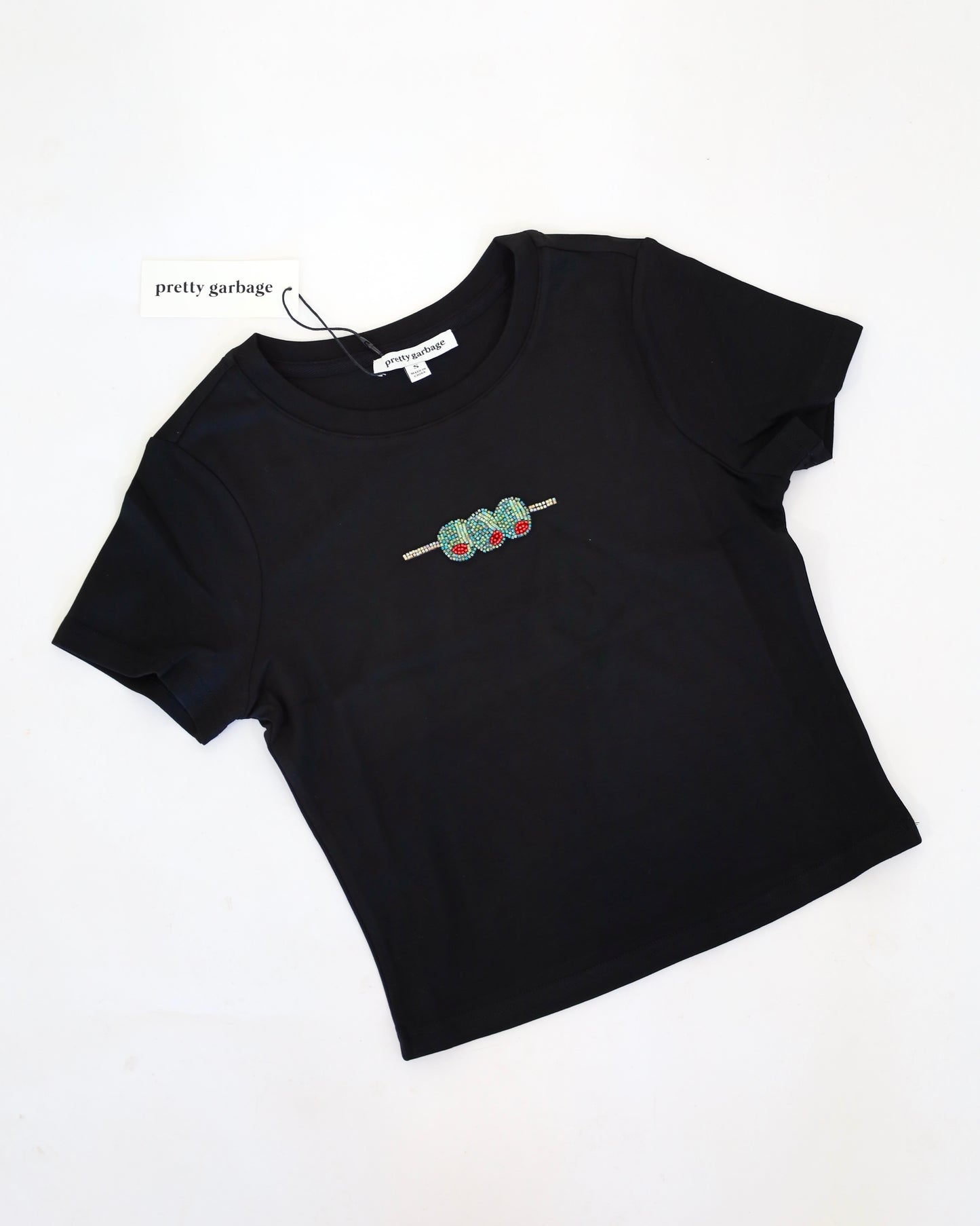 Olive Beaded Tee