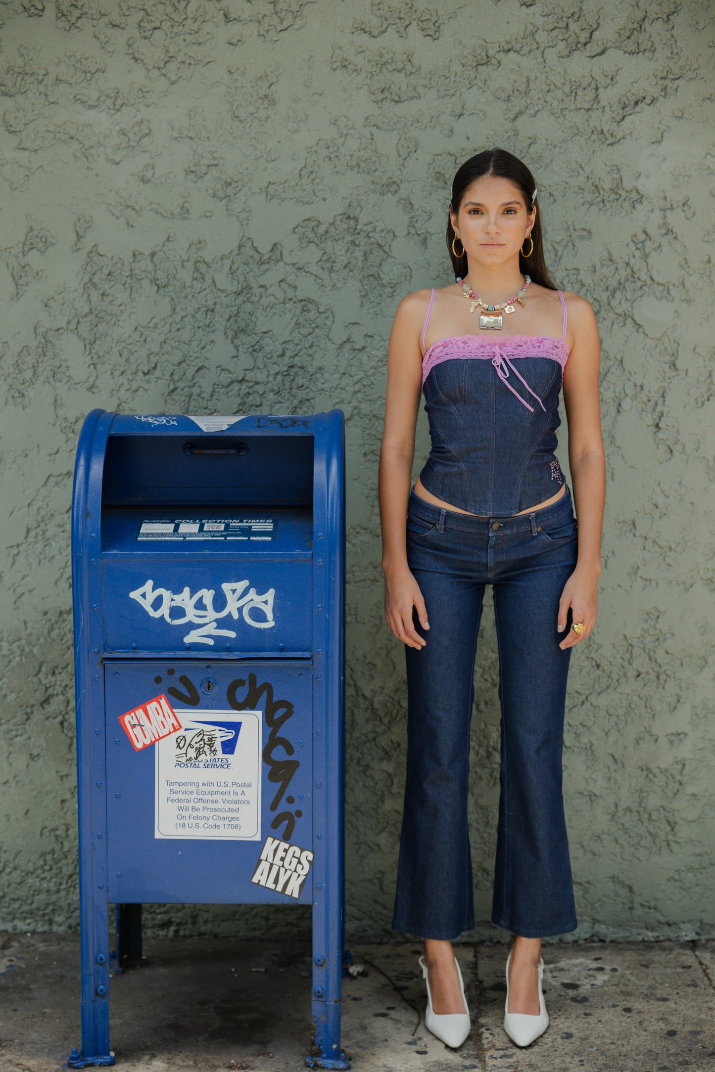 Denim Rhinestone Set - Betsey Johnson