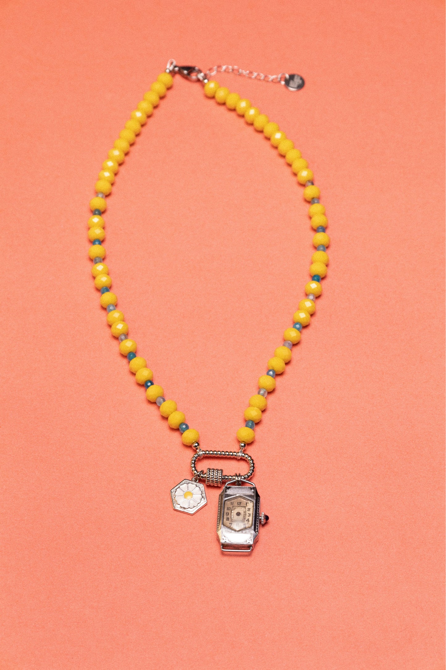 Retroflash Beaded Watch Charm Necklace