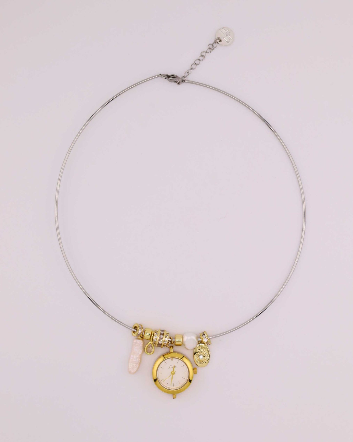Soleil Watch Necklace - Double Tone