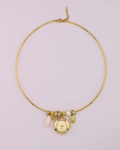 Soleil Watch Necklace - Gold