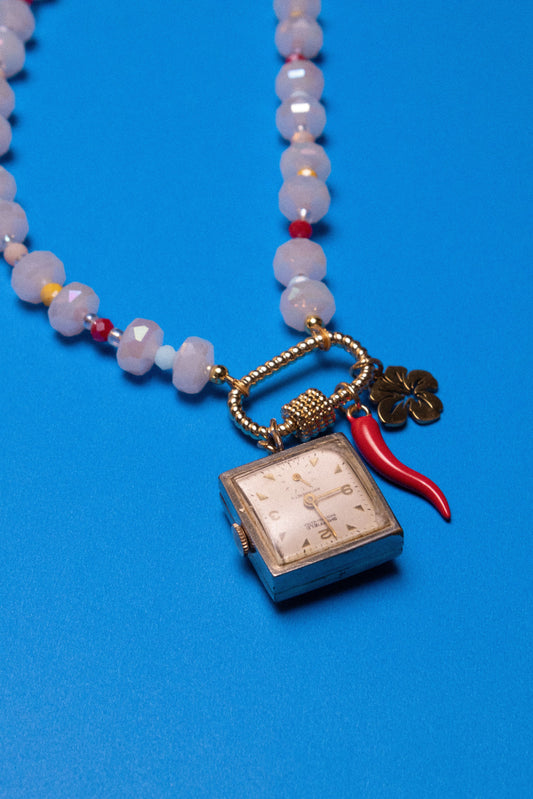 Hot & Spicy Beaded Watch Charm Necklace