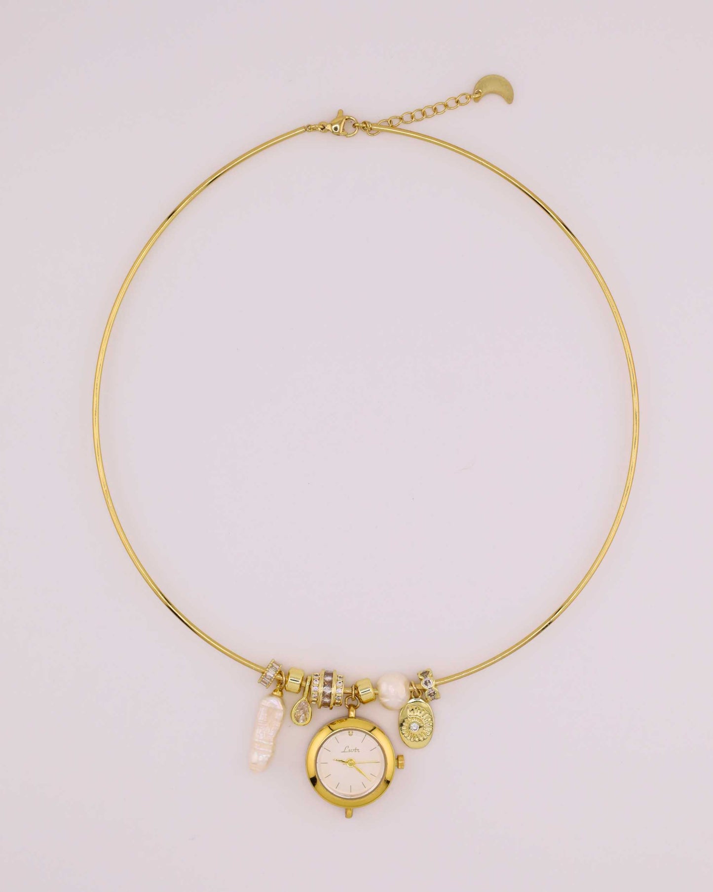 Soleil Watch Necklace - Gold