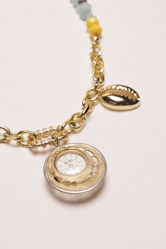 Sunrise Beaded Watch Charm Necklace