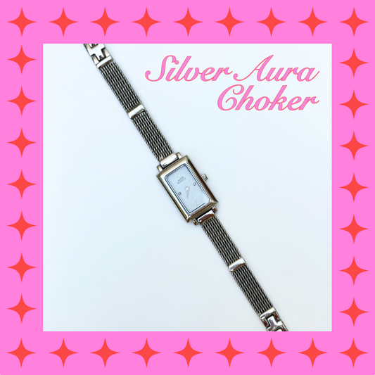 Silver Aura Watch Choker