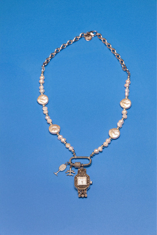 Reef Gem Beaded Watch Charm Necklace