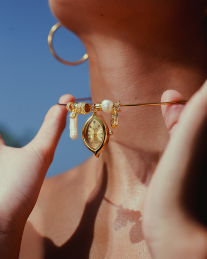 Soleil Watch Necklace - Gold