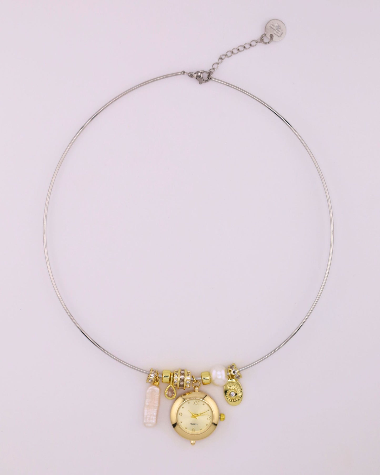 Soleil Watch Necklace - Double Tone