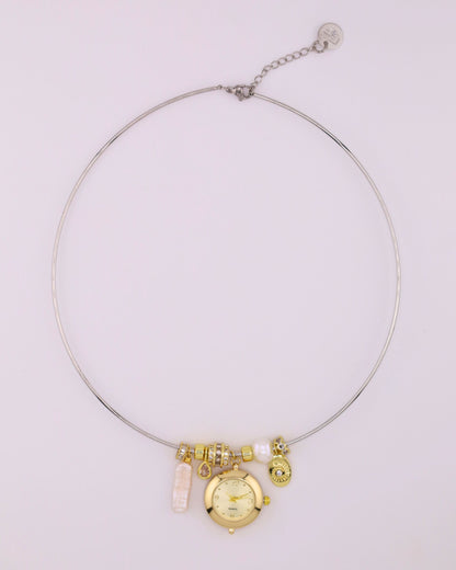 Soleil Watch Necklace - Double Tone