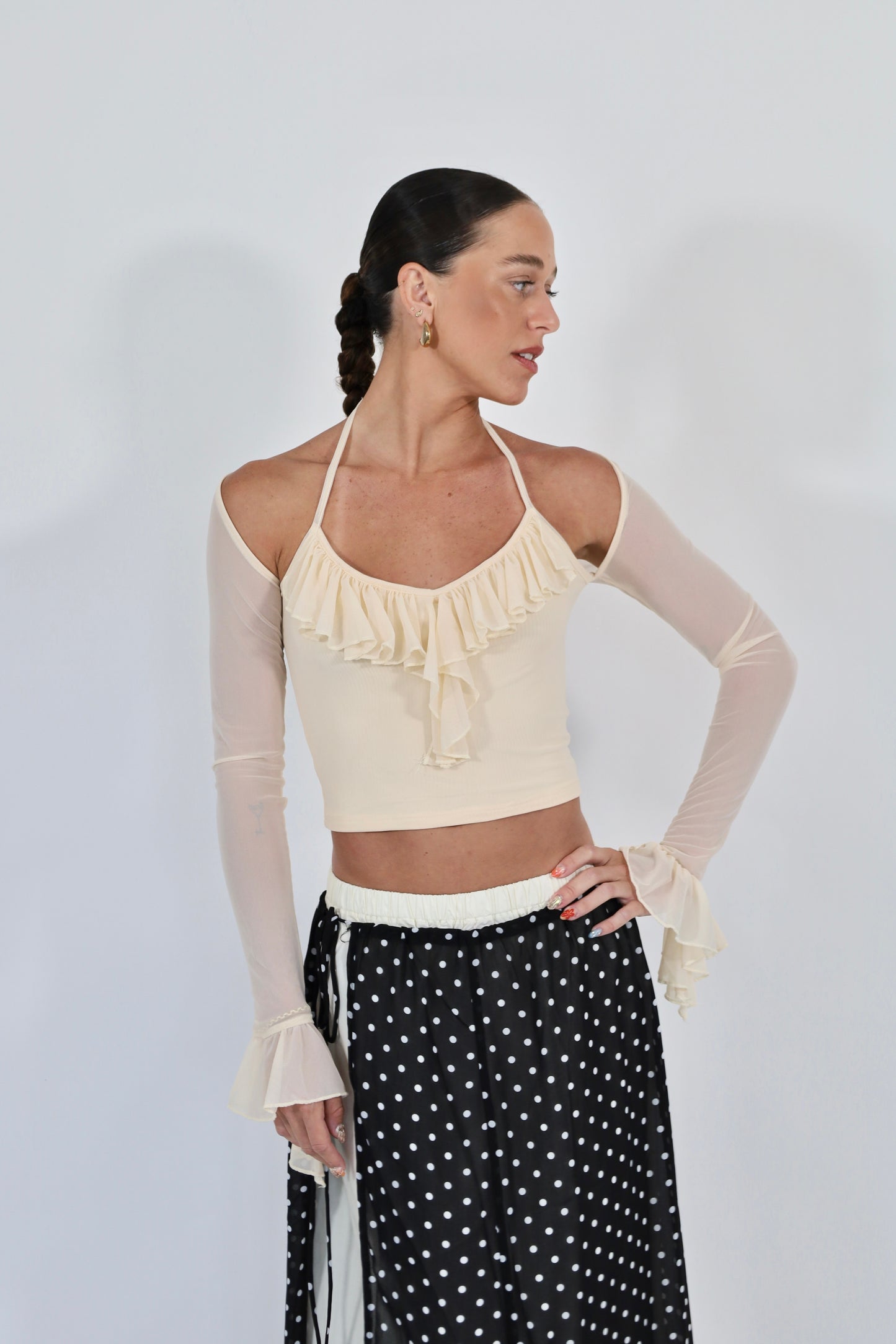 Milk Ruffle Top