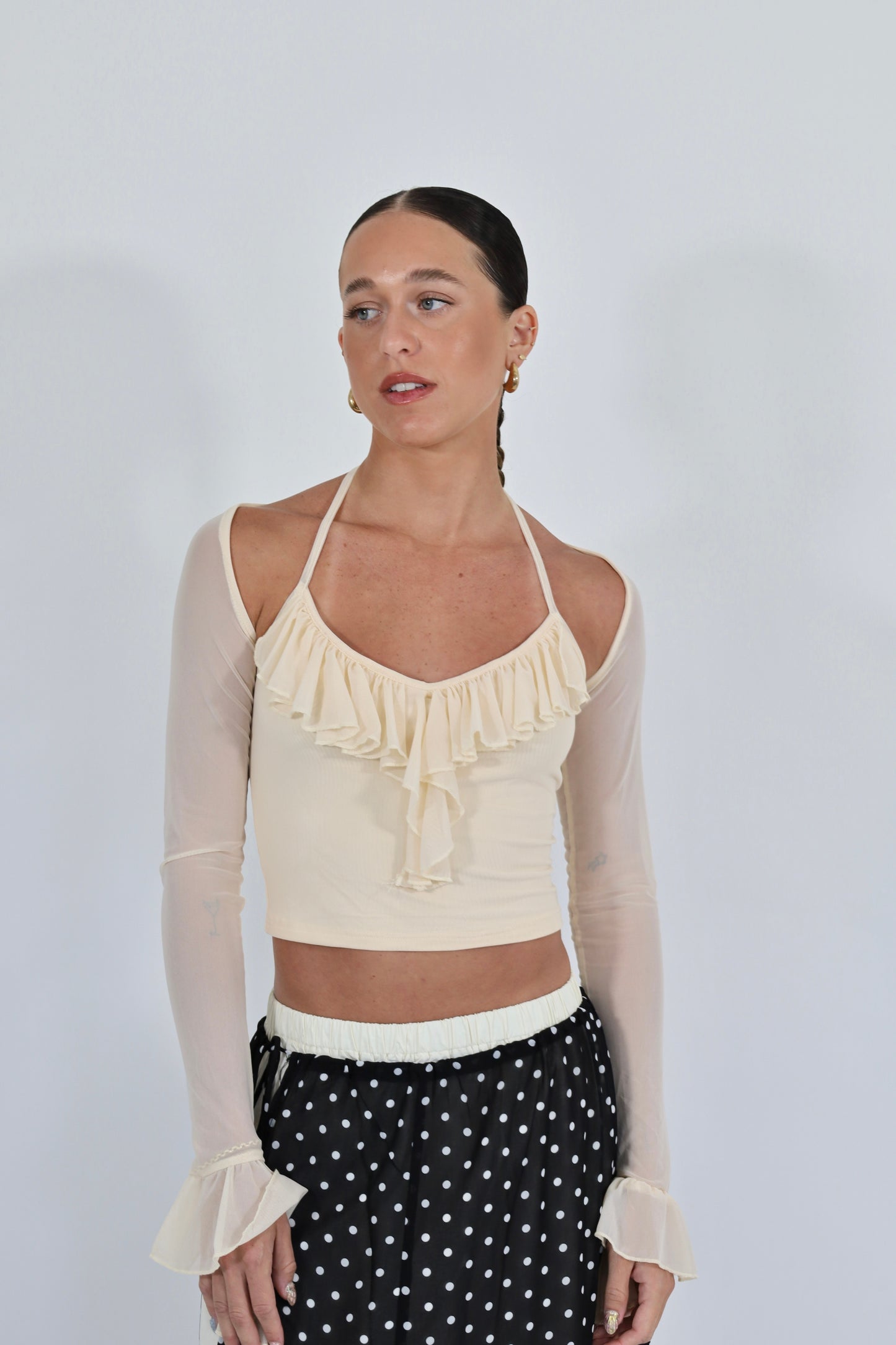 Milk Ruffle Top
