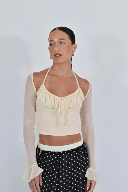 Milk Ruffle Top