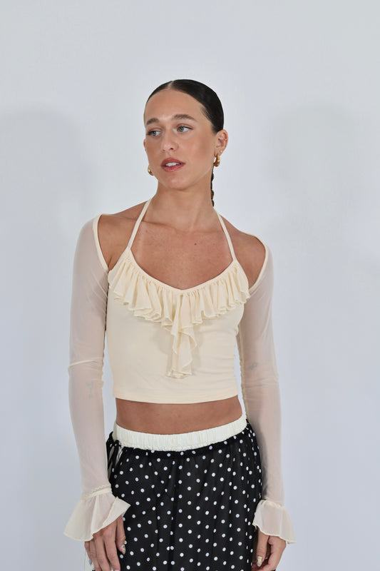 Milk Ruffle Top