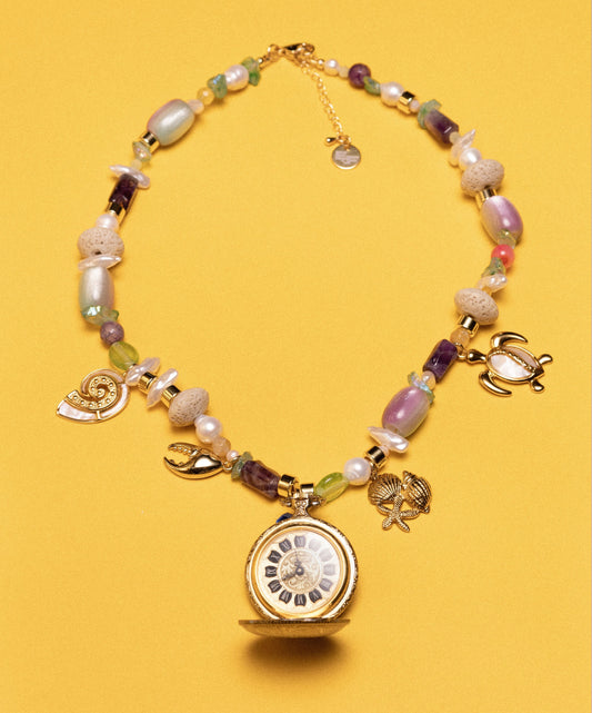 Waves & Wonders Beaded Watch Charm Necklace