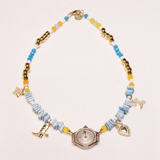 Paradise Found Beaded Watch Charm Necklace
