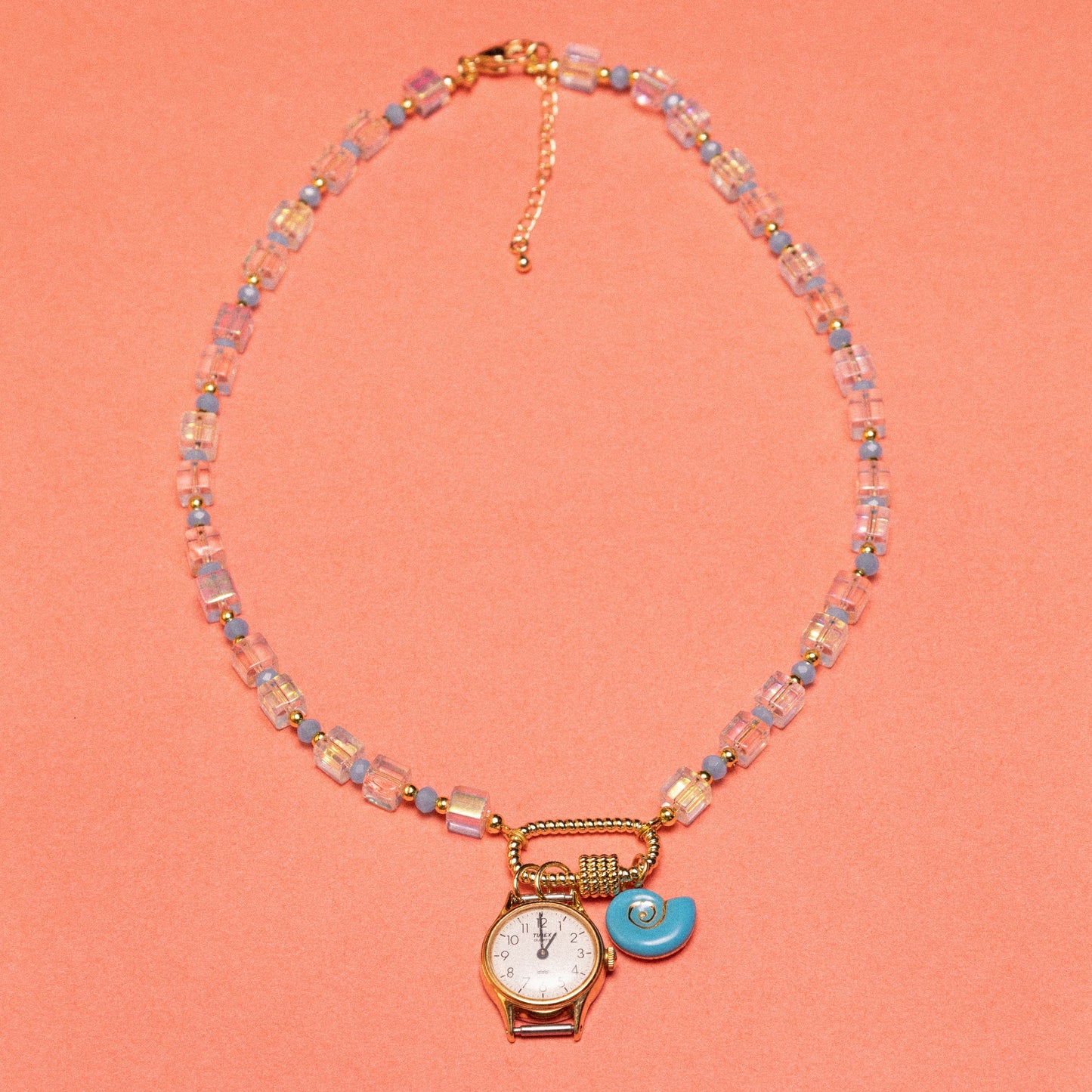 Aloha Beaded Watch Charm Necklace