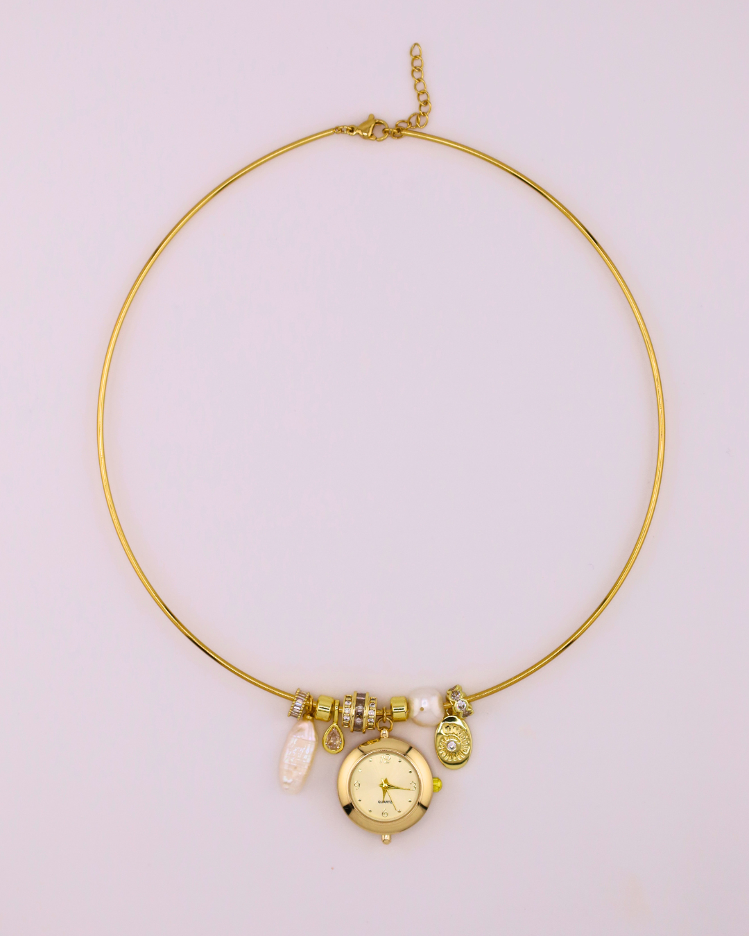 Soleil Watch Necklace - Gold