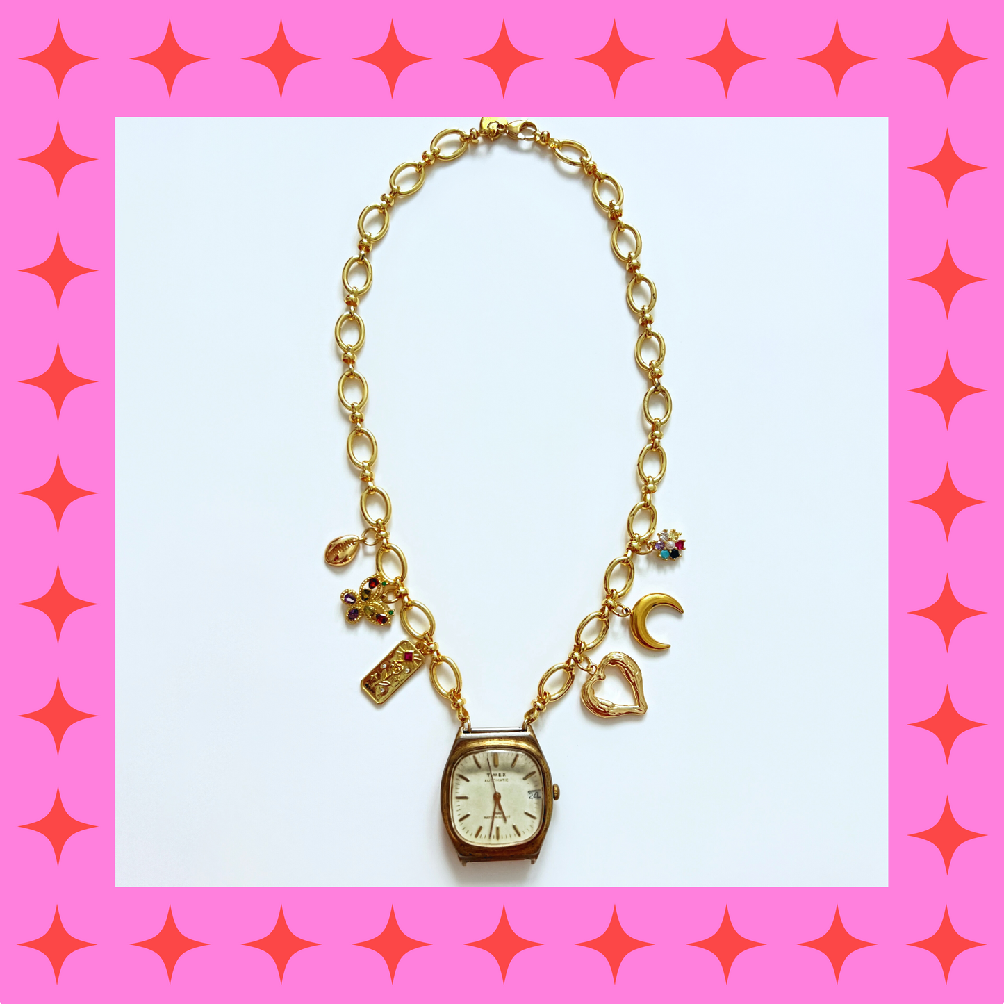 Blossom Watch Charm Necklace