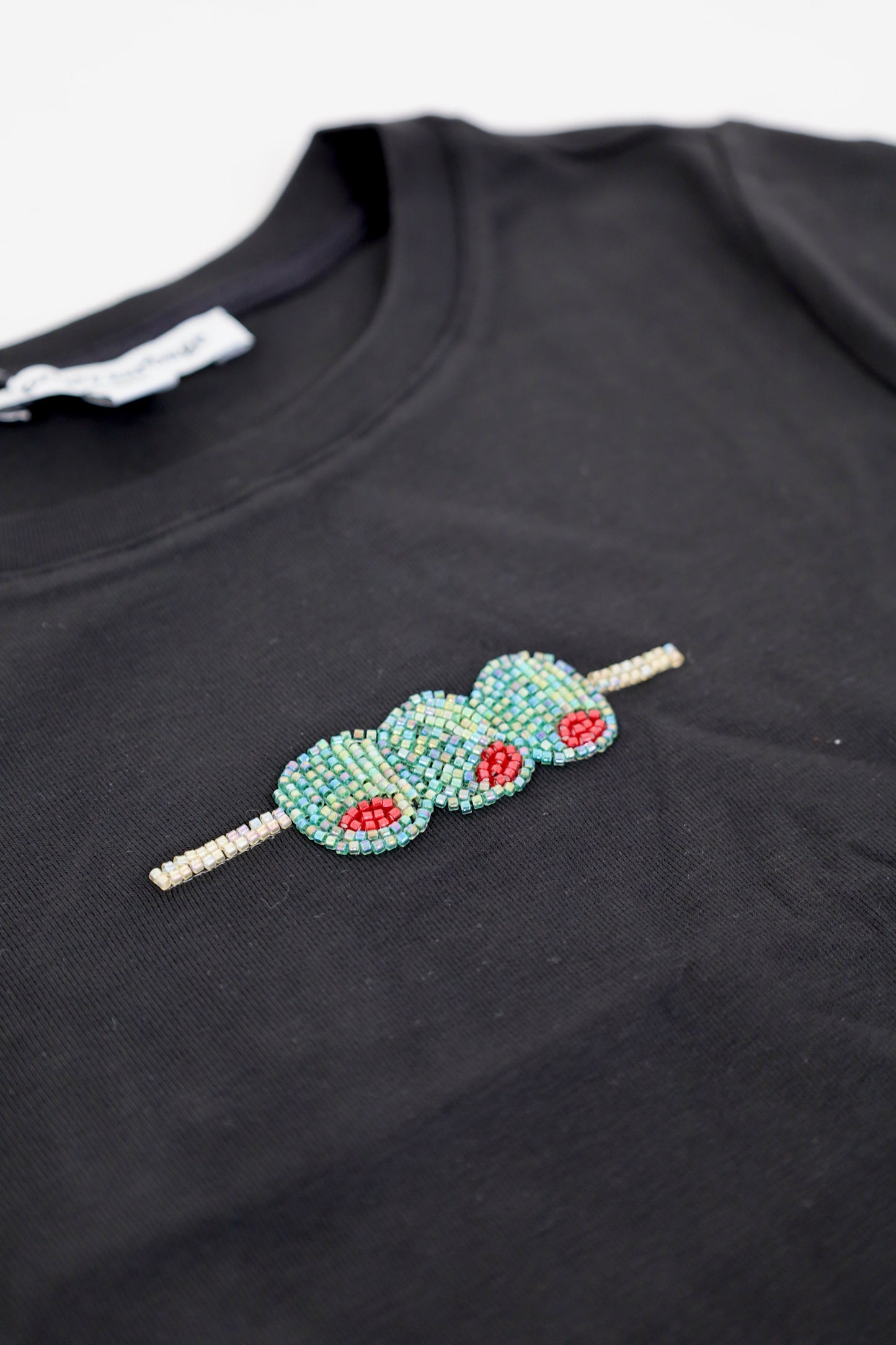 Olive Beaded Tee