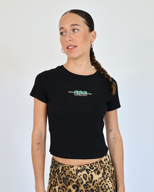 Olive Beaded Tee