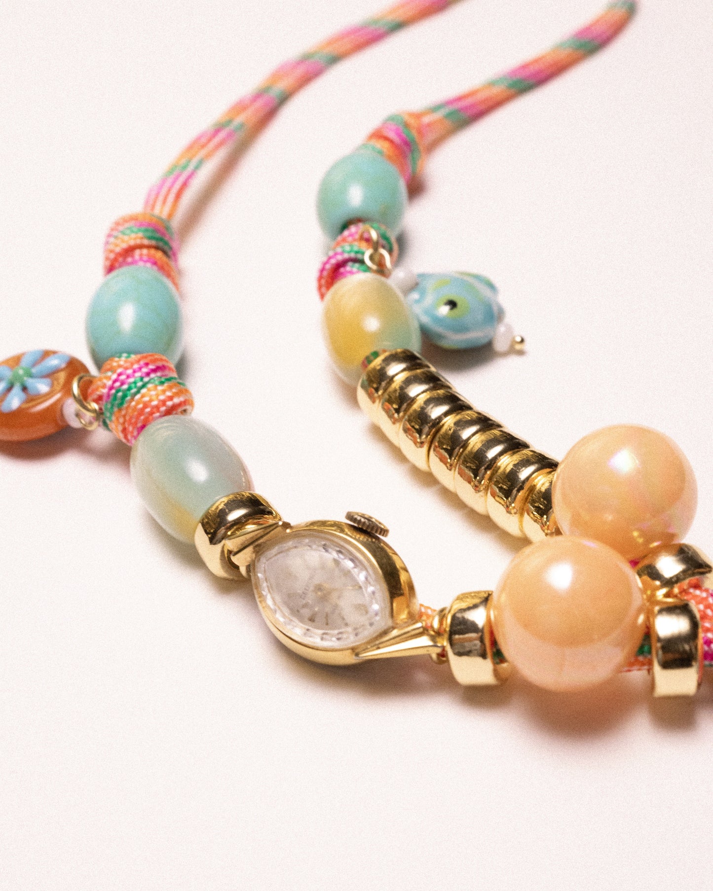 Coral Crush Paracord Watch Charm Necklace
