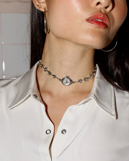 Latido Watch Choker - Silver