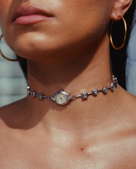 Latido Watch Choker - Silver