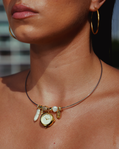 Soleil Watch Necklace - Double Tone